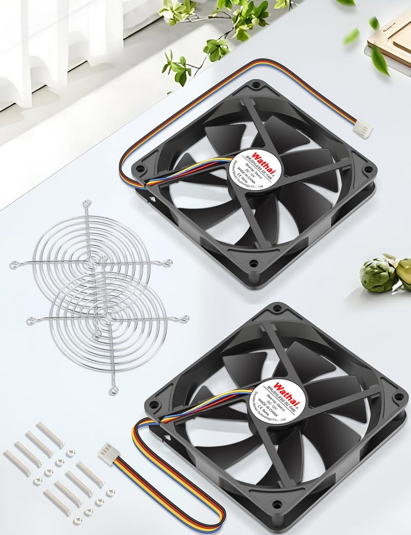 Wathai 120mm x 25mm 4Pin 12V Computer Case Fan DC Brushless Cooling Fan High Speed Replacement for Desktop PCs Case, AIO GPU Coolers - Image 5